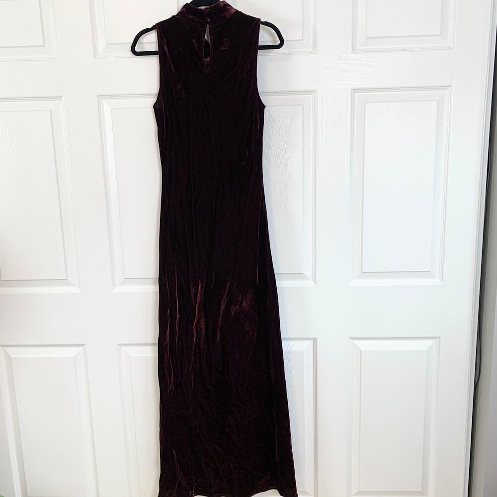 Veronica Beard Kura Cowl Neck Velvet Velour Maxi Gown Dress Merlot Size 4 - Picture 9 of 11